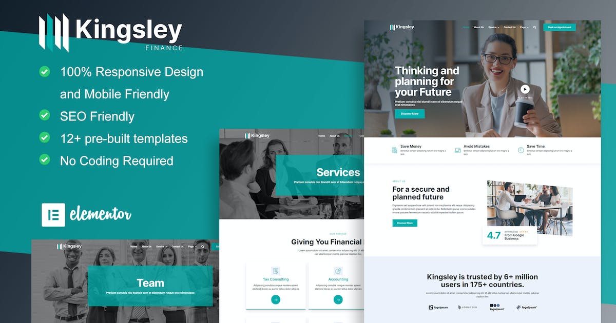 Kingsley – Finance & Investment Elementor Template Kit