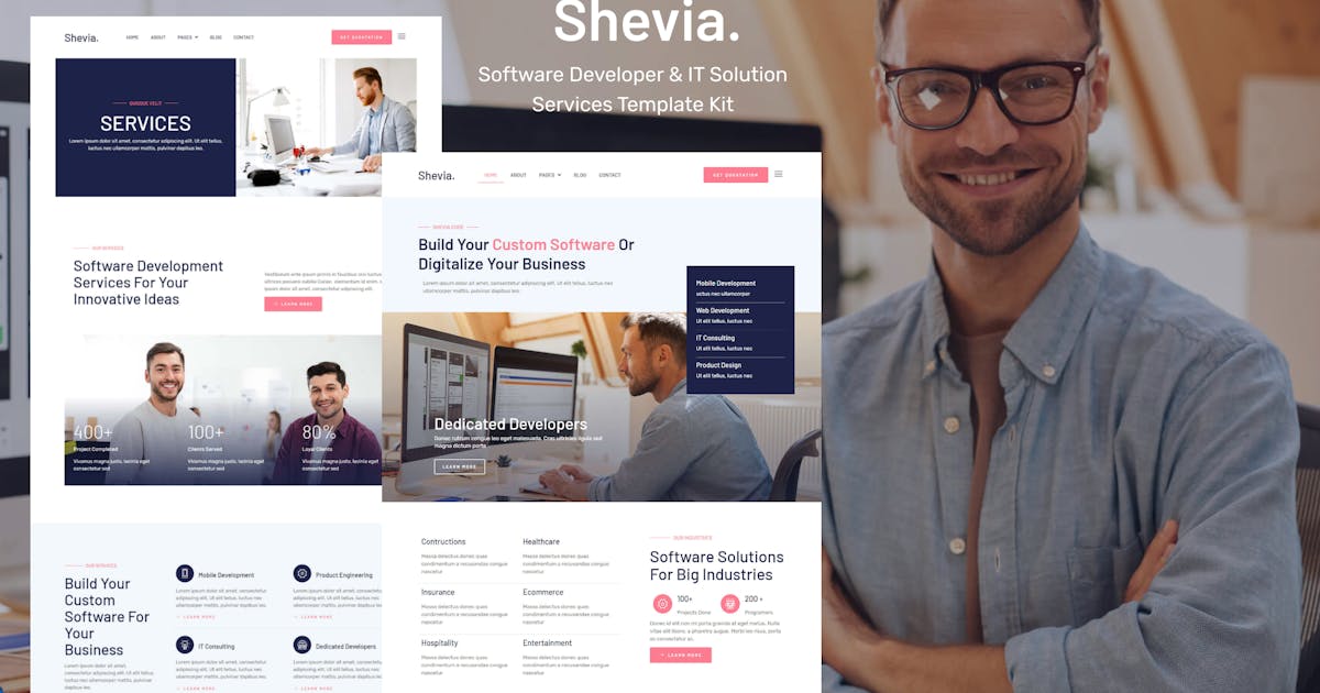 Shevia – Software Developer & IT Solutions Service Template Kit