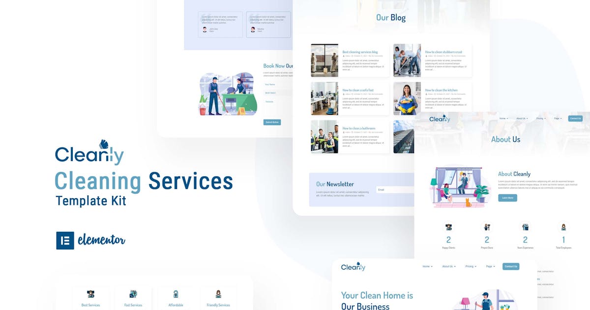 Cleanly – Cleaning Service Elementor Template Kit
