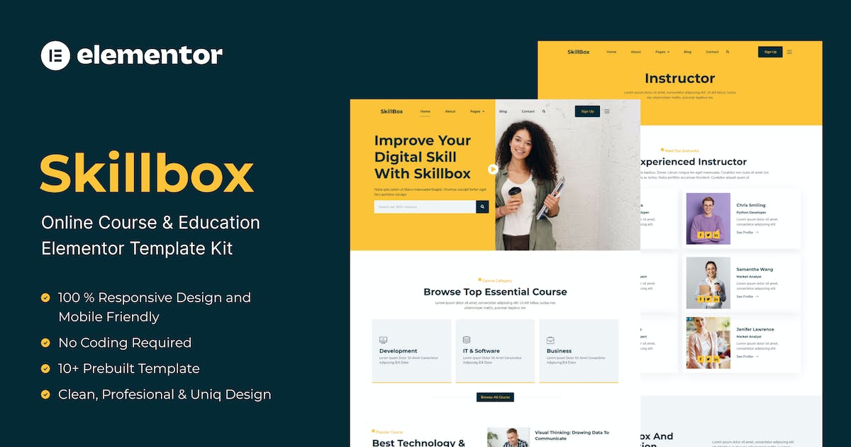 Skillbox – Online Course & Education Elementor Template Kit