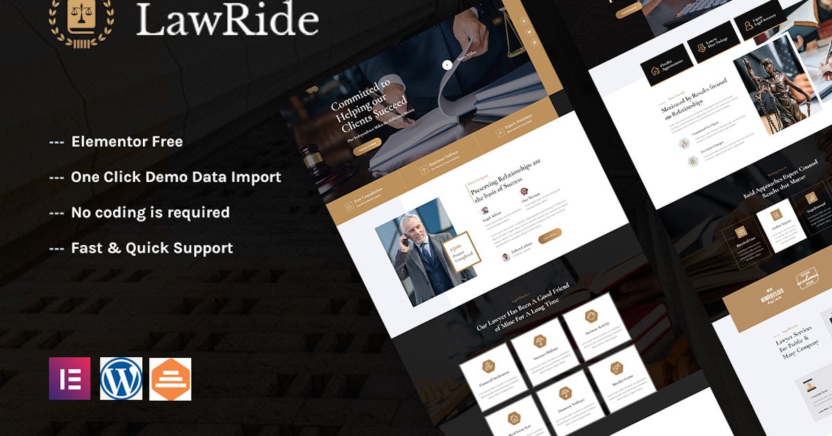Lawride – Lawyer & Law Firm Elementor Template Kit