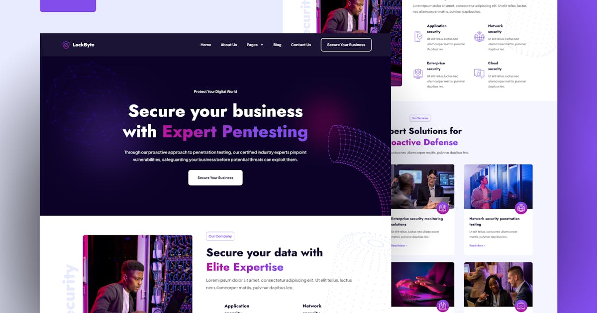 LockByte – Cyber Security Services Elementor Pro Template Kit