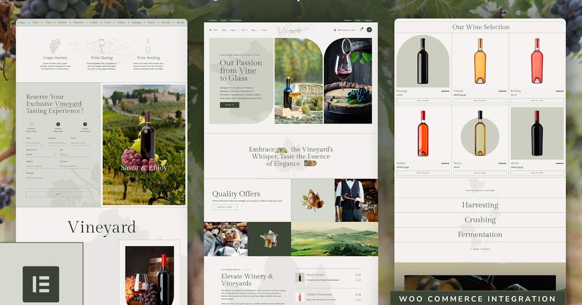 Vineyardi – Wine Shop & Winery Elementor Pro Template Kit
