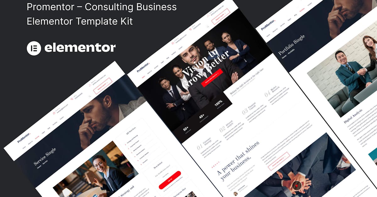 Promentor – Consulting Business Elementor Template Kit