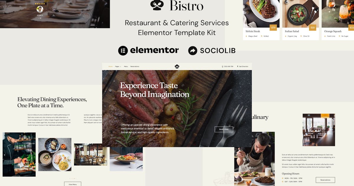 Bistro – Restaurant & Catering Services Elementor Template Kit