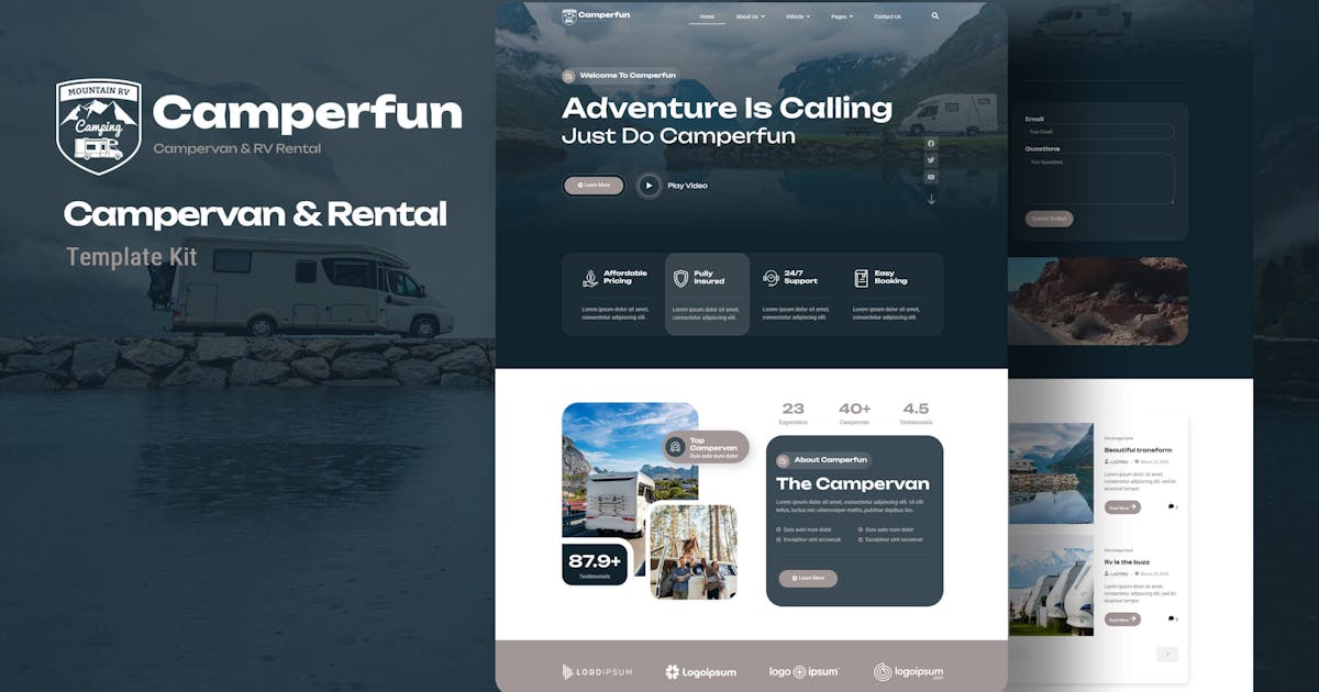 Camperfun – Campervan Rental Elementor Template Kit