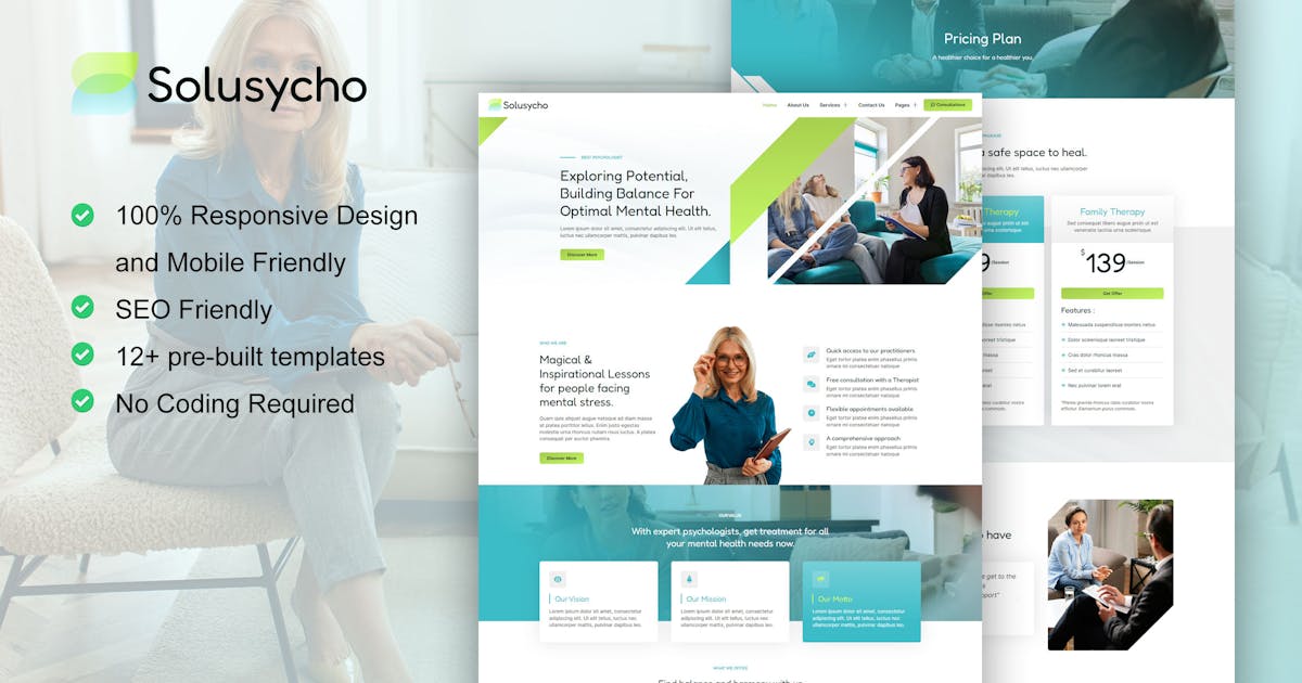 Solusycho – Psychology & Mental Health Elementor Template Kit
