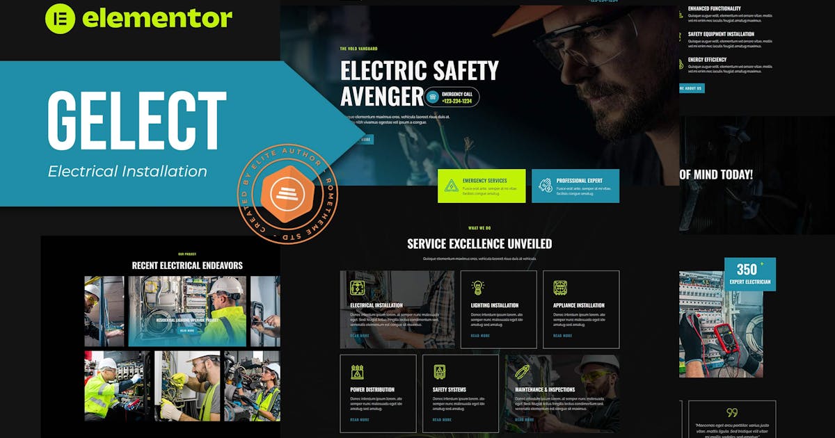 Gelect – Electrical Installation & Maintenance Elementor Template Kit