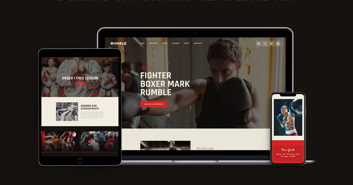Rumble – Boxing, MMA & Fighting Elementor Template Kit