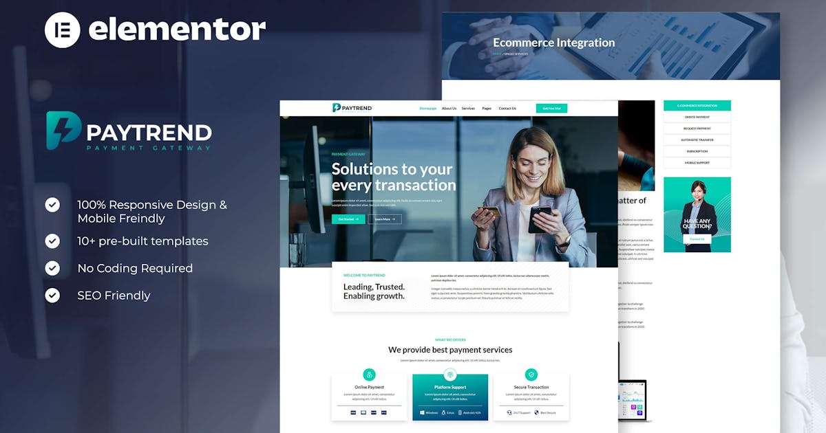 Paytrend – Online Payment Gateaway Elementor Template Kit