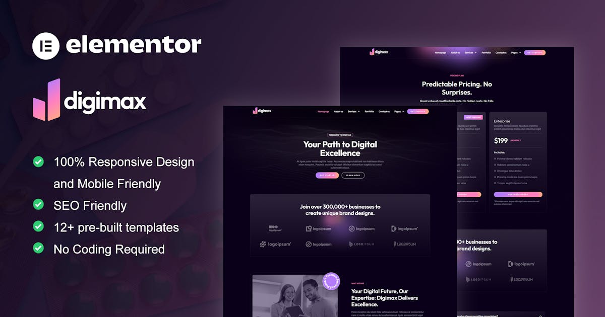 Digimax – Digital Marketing Agency Elementor Template Kit
