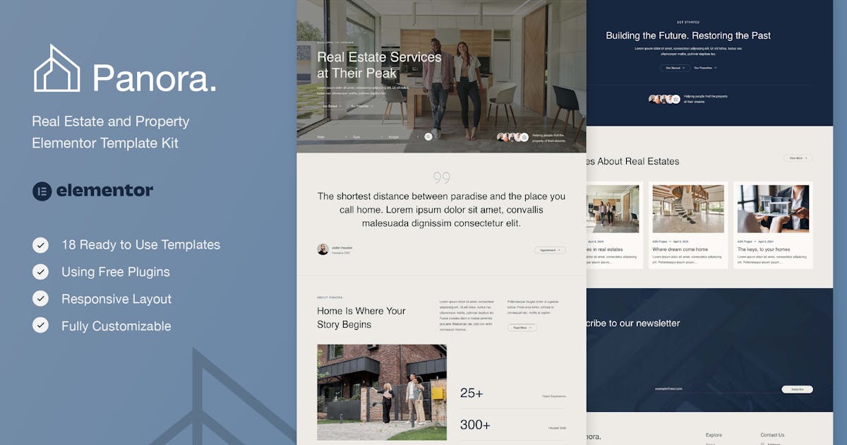 Panora – Real Estate & Property Elementor Template Kit