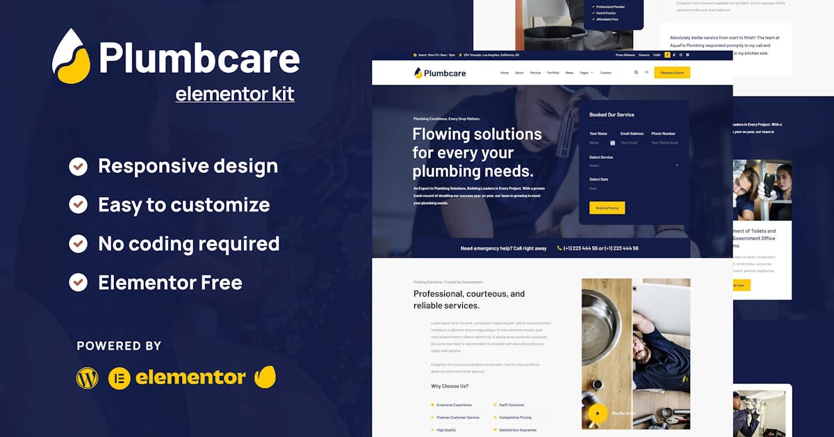 Plumbcare – Plumbing Service Elementor Kit