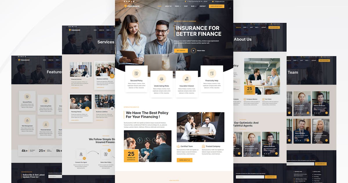 Finsurance – Insurance Agency & Finance Elementor Template Kit