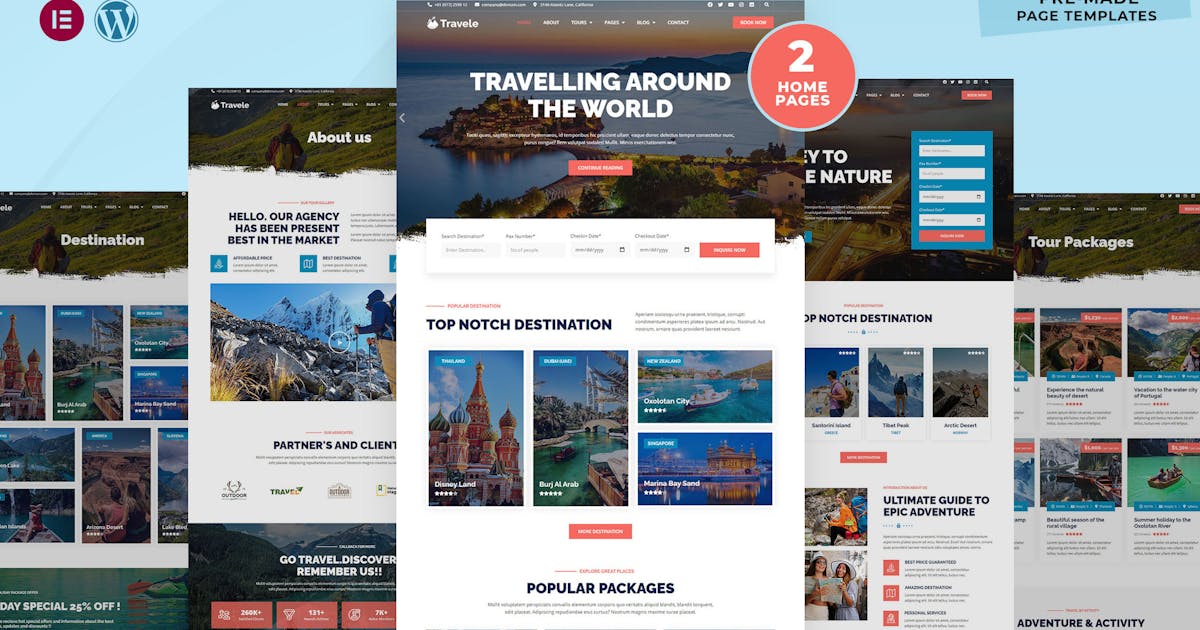 Travele - Travel & Tour Agency Elementor Template Kit