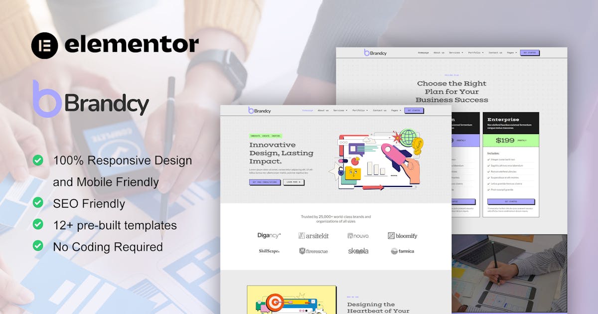 Brandcy – Branding & Digital Marketing Agency Elementor Template Kit