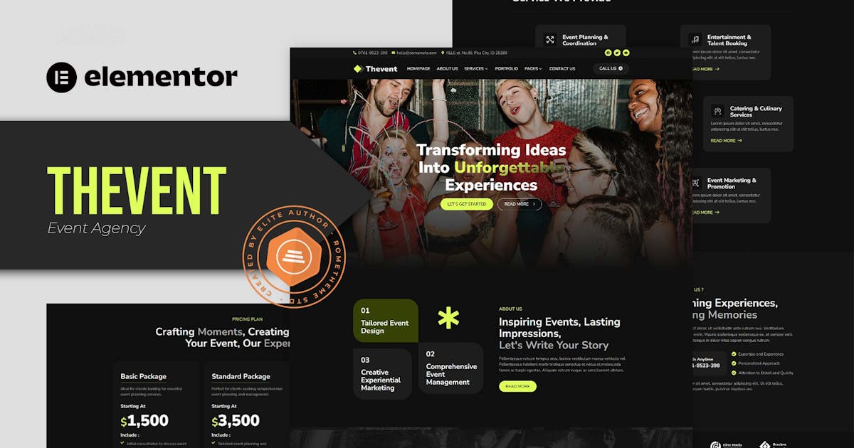 Thevent – Event Agency Elementor Template Kit