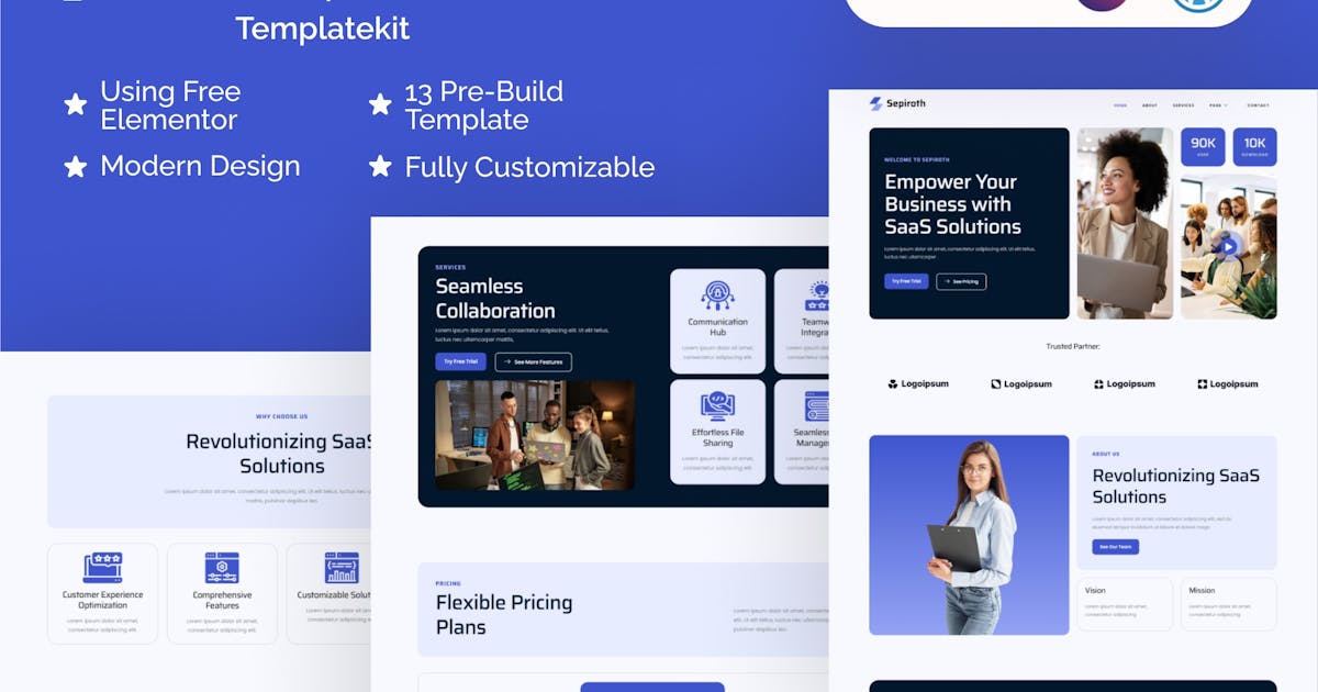 Sepiroth – Saas & Tech Startup Elementor Template Kit