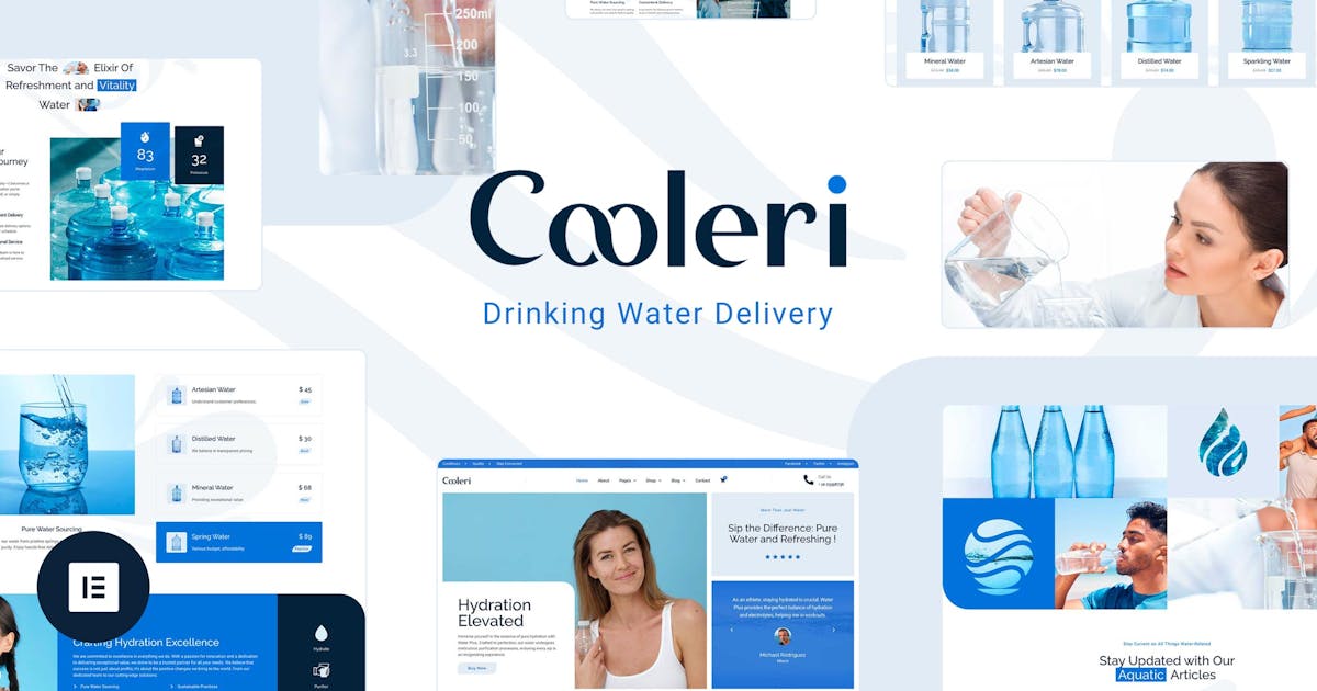 Cooleri – Drinking Water Delivery Elementor Pro Template Kit