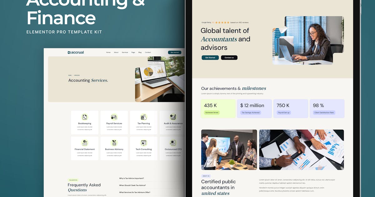 Accrual – Accounting & Finance Elementor Template Kit