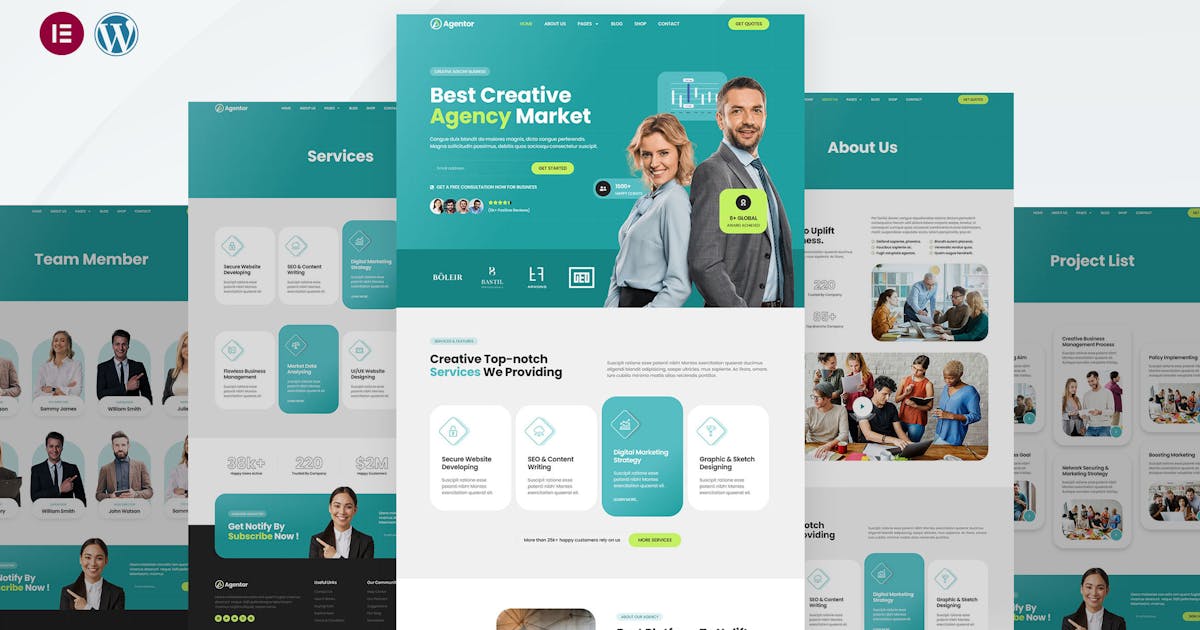 Agentor – Creative Agency Elementor Template Kit