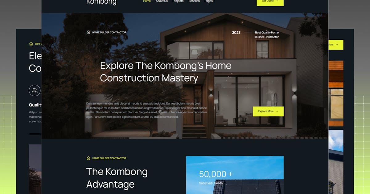 The Kombong – Modern Real Estate Agent Elementor Template Kit