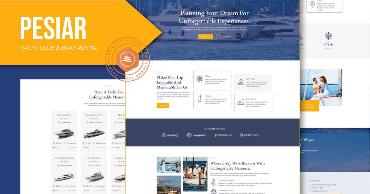 Pesiar – Yacht Club & Boat Rental Elementor Template Kit