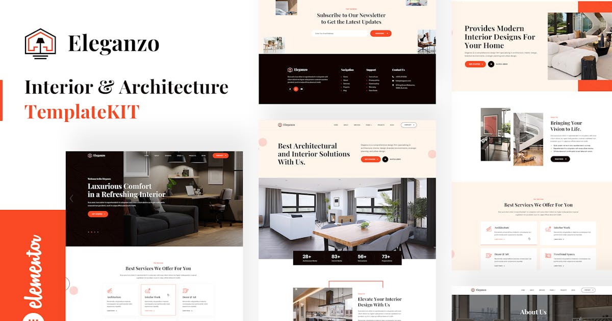 Eleganzo – Interior & Architecture Elementor Template Kit