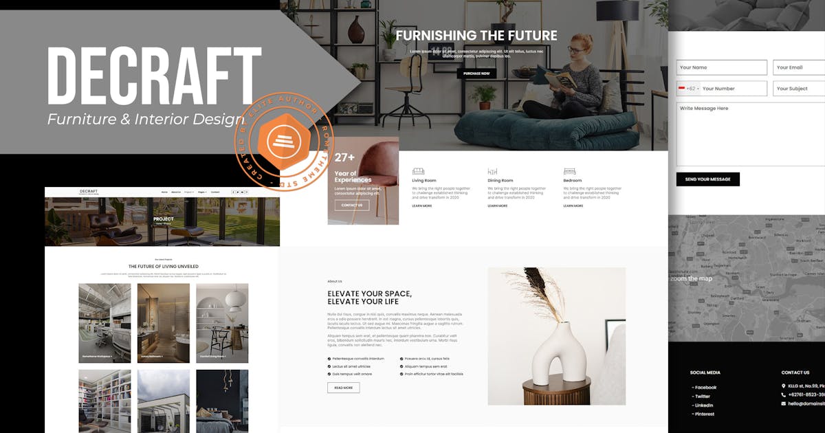 Decraft – Furniture & Interior Design Elementor Template Kit