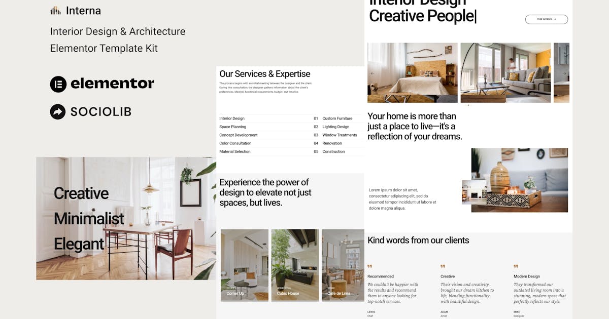Interna – Interior Design Architecture Elementor Template Kit