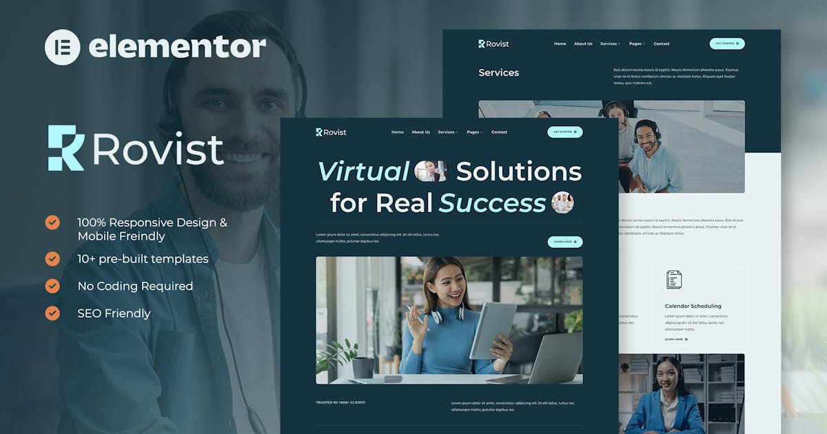 Rovist – Virtual Assistant Service Elementor Template Kit