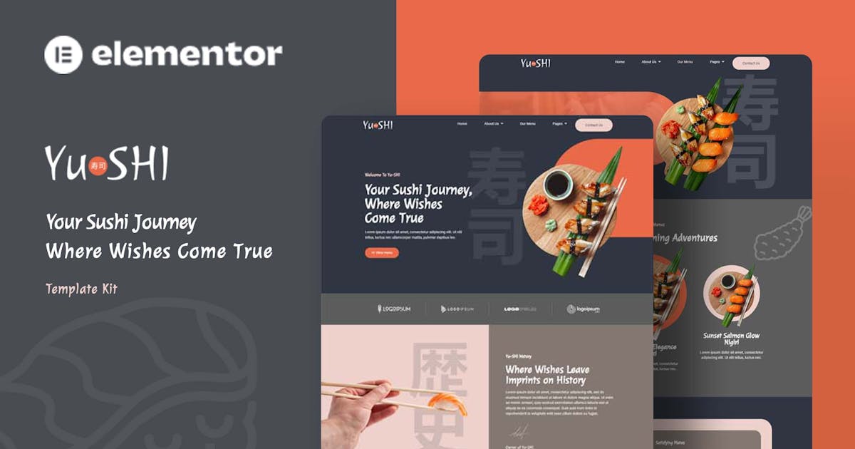 Yushi – Sushi Food Elementor Template Kit
