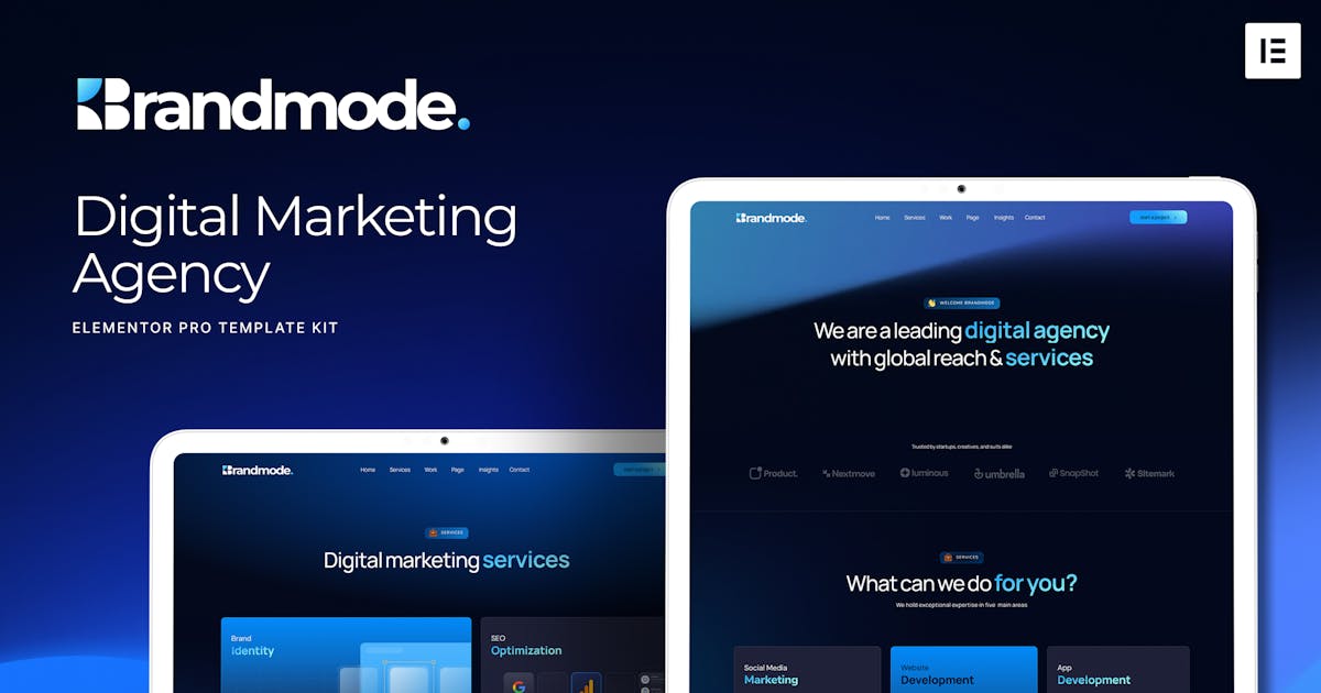 Brandmode – Digital Marketing Agency Elementor Template Kit