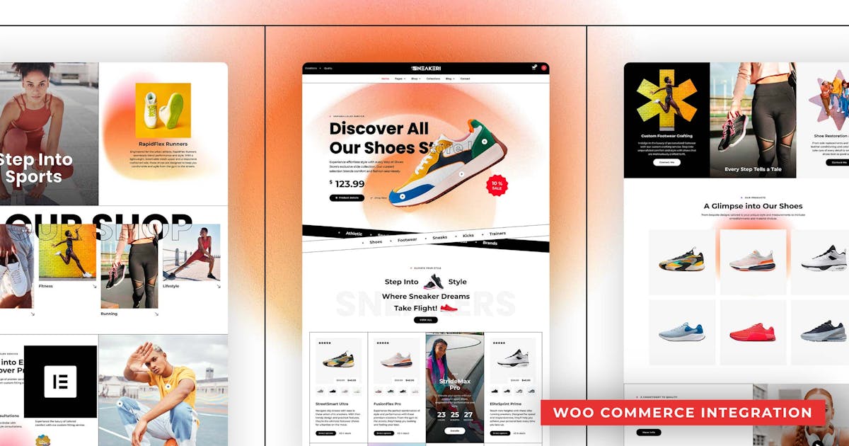 Sneakeri – Sports & Shoes Store Elementor Pro Template Kit