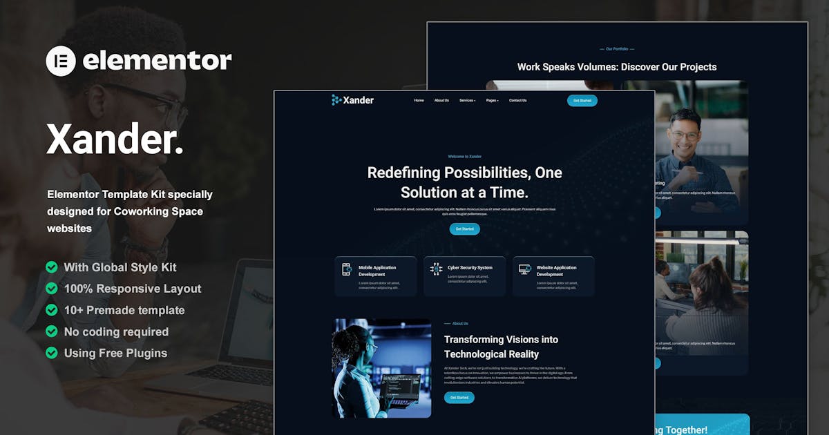Xander – Tech Company Elementor Template Kit