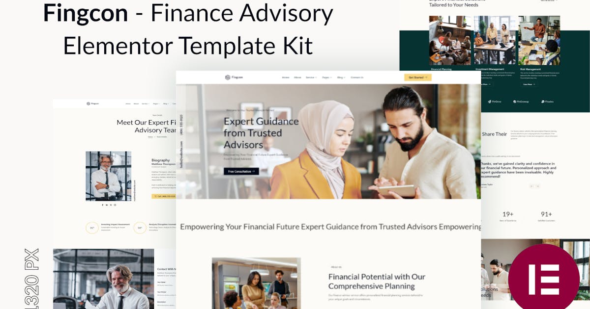 Fingcon – Finance Advisor Elementor Template Kit
