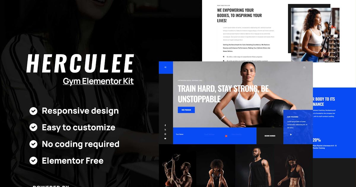 Herculee – Fitness & Gym Elementor Template Kit