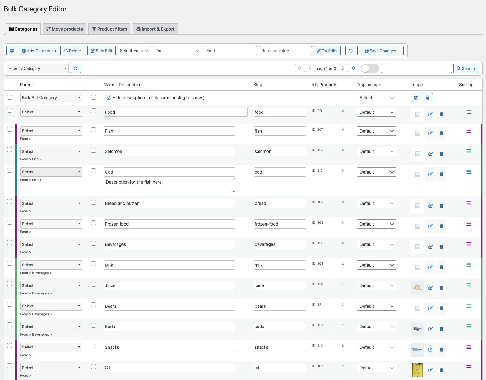 WooCommerce  Bulk Category Editor