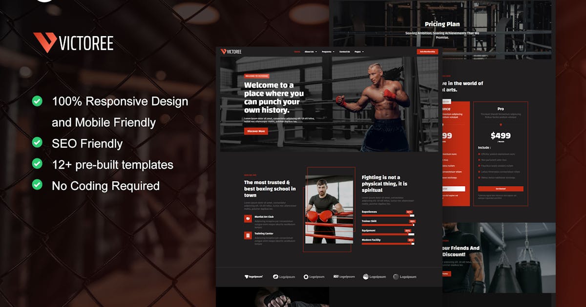 Victoree – Boxing School & Martial Arts Elementor Pro Template Kit