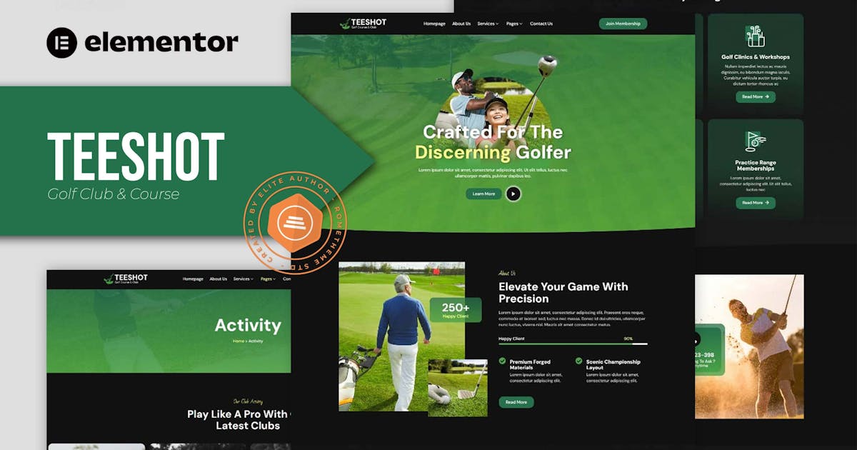 Teeshot – Golf Club & Course Elementor Template Kit