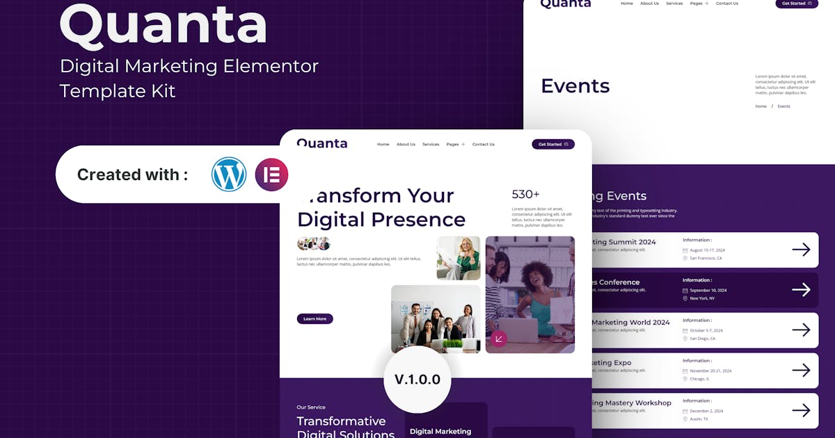 Quanta – Digital Marketing Elementor Template Kit