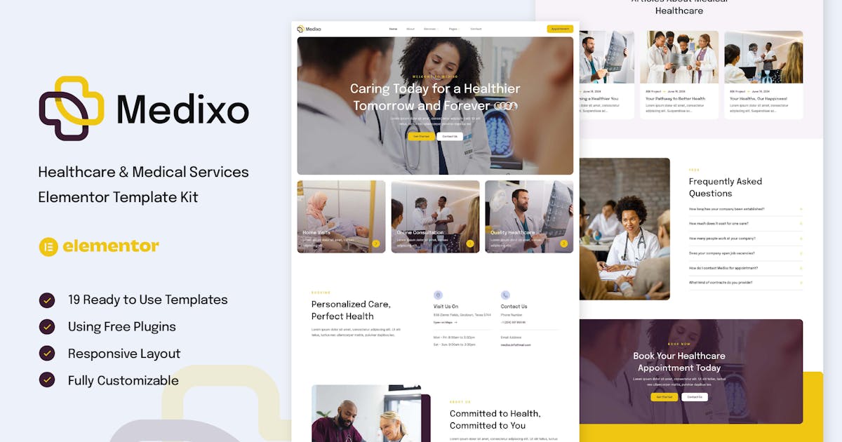 Medixo – Healthcare & Medical Services Elementor Template Kit