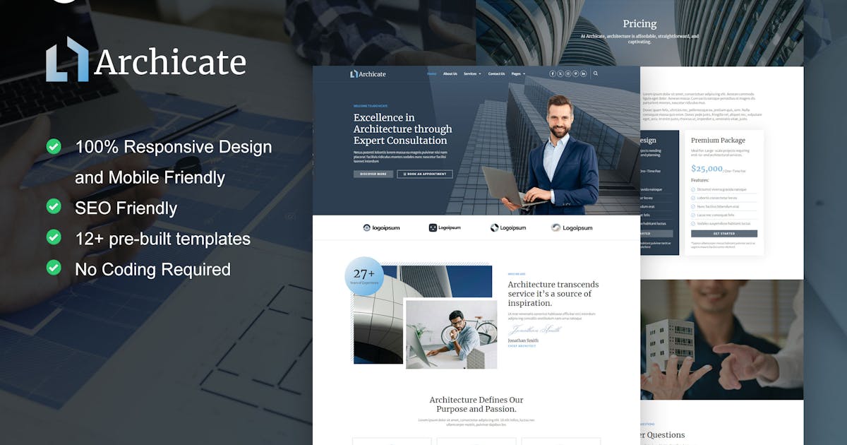 Archicate – Architecture & Construction Consultants Elementor Pro Template Kit