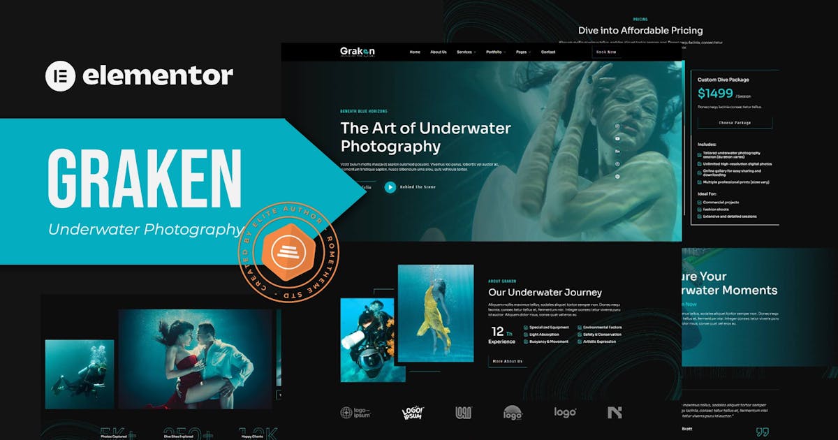 Graken – Underwater Photography Elementor Template Kit