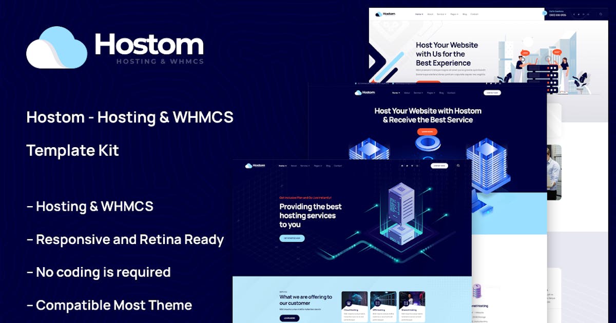 Hostom – Hosting & WHMCS Elementor Template Kit