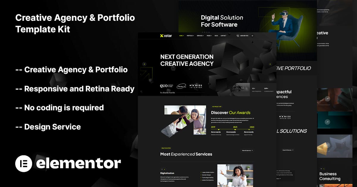 Xstar – Creative Agency & Portfolio Template Kit
