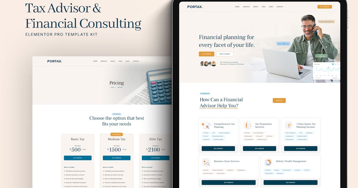 Fortax – Tax Advisor & Financial Consulting Elementor Template Kit