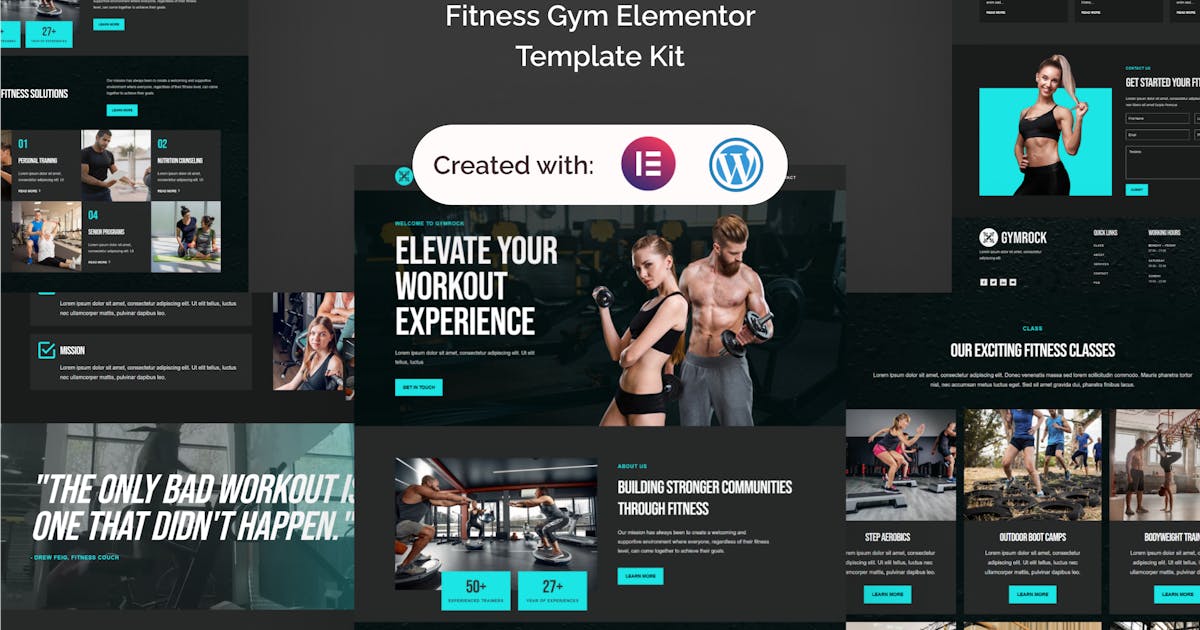 Gymrock – Fitness Gym Elementor Template Kit