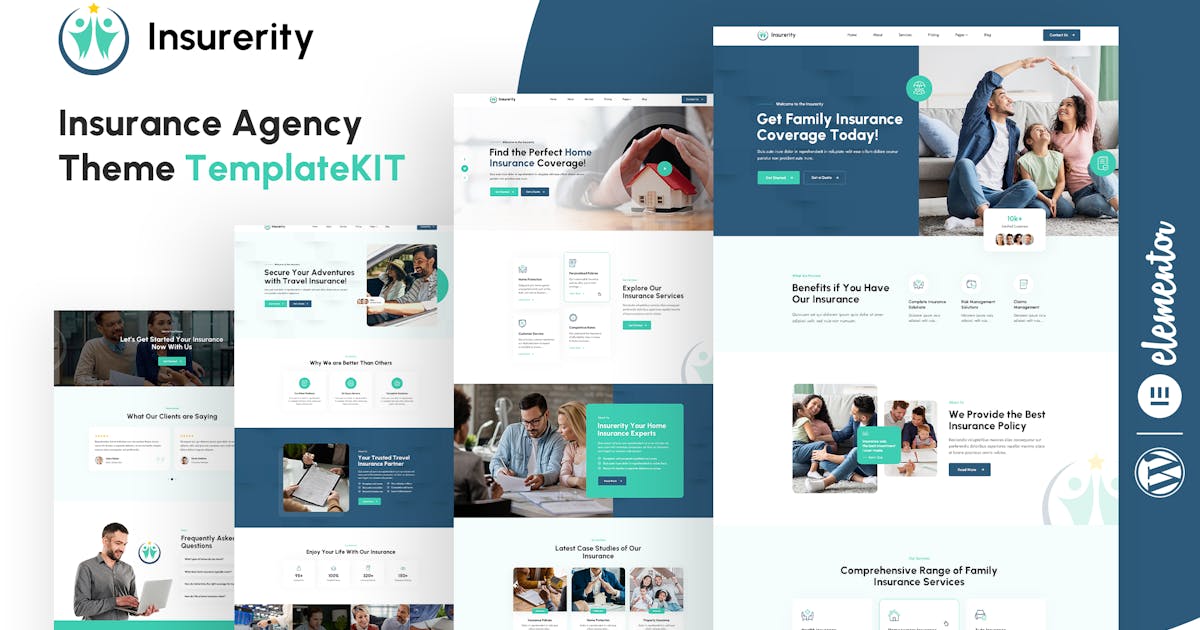 Insurerity – Insurance Agency Elementor Template Kit