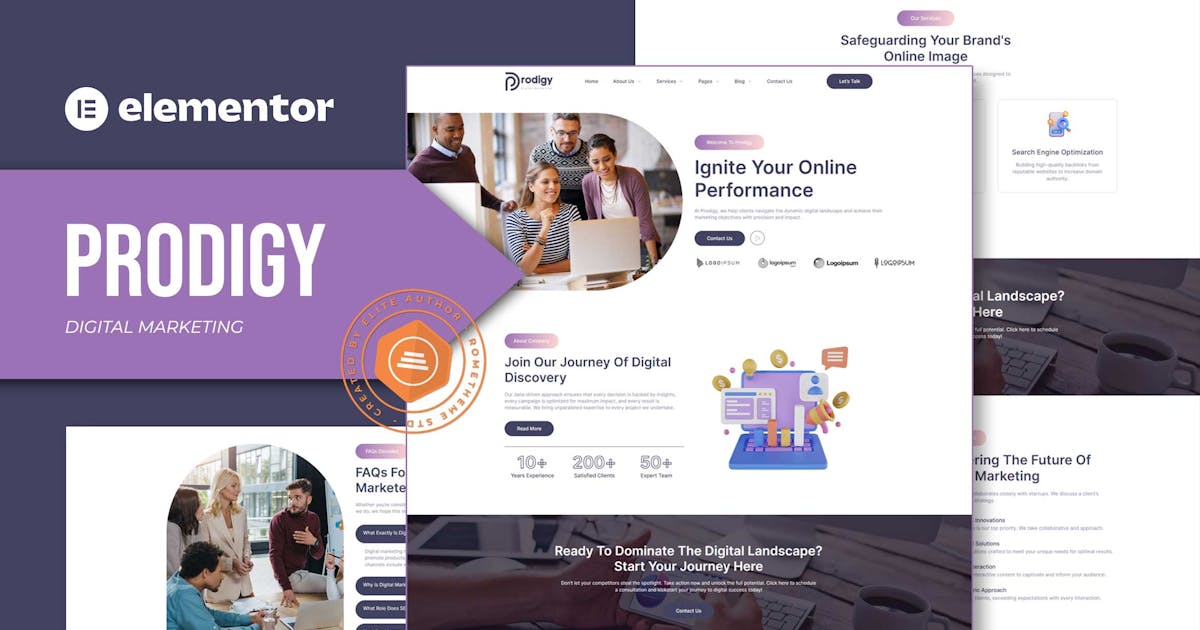 Prodigy – Digital Marketing Elementor Template Kit